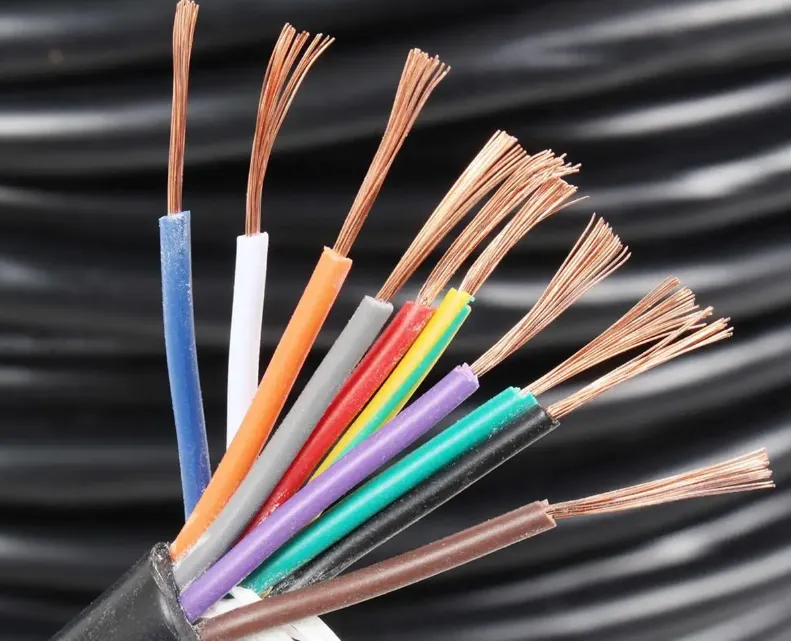Cross-section of fire-resistant cables and building materials