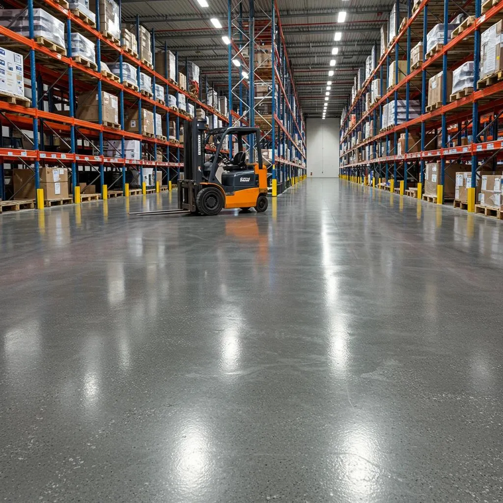 Lithium Silicate treated concrete floor